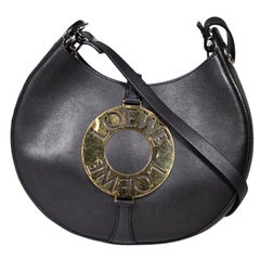 Used Loewe Black Leather Joyce Small Shoulder Bag