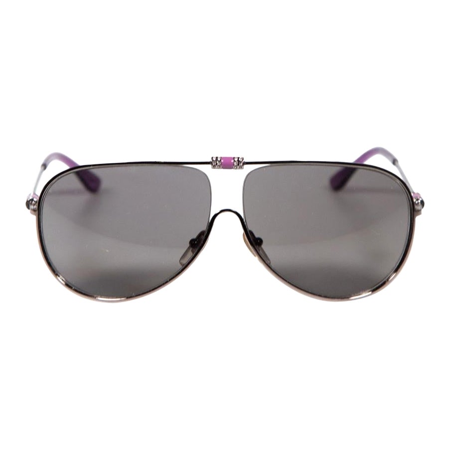Saint Laurent Purple Embellished Aviator Sunglasses For Sale