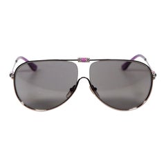 Saint Laurent Purple Embellished Aviator Sunglasses