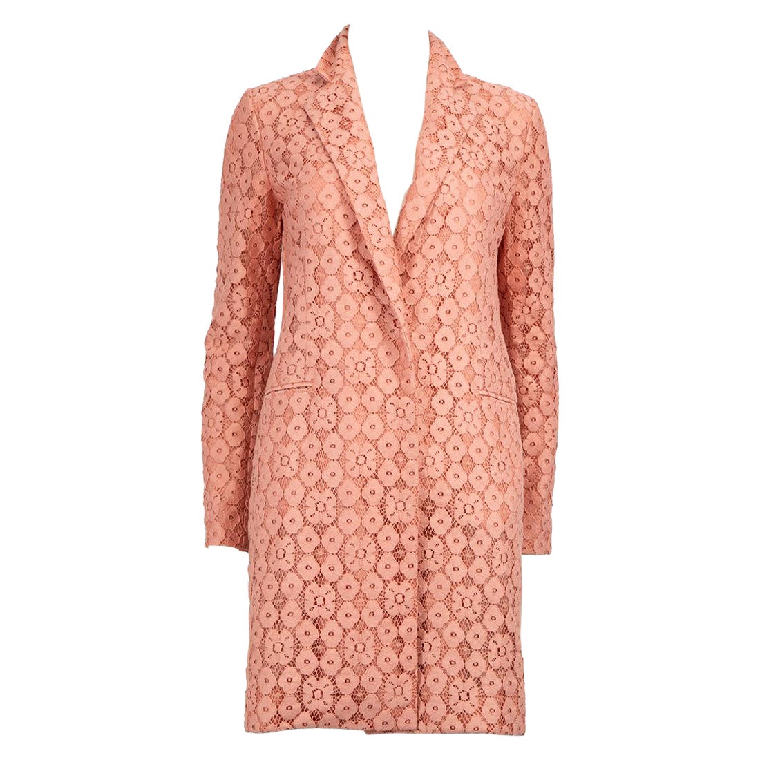 Moschino Moschino Cheap And Chic Pink Lace Mid-Length Coat Size S For Sale