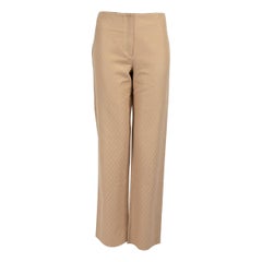 Valentino Garavani Beige Logo Jacquard Tailored Trousers Size M