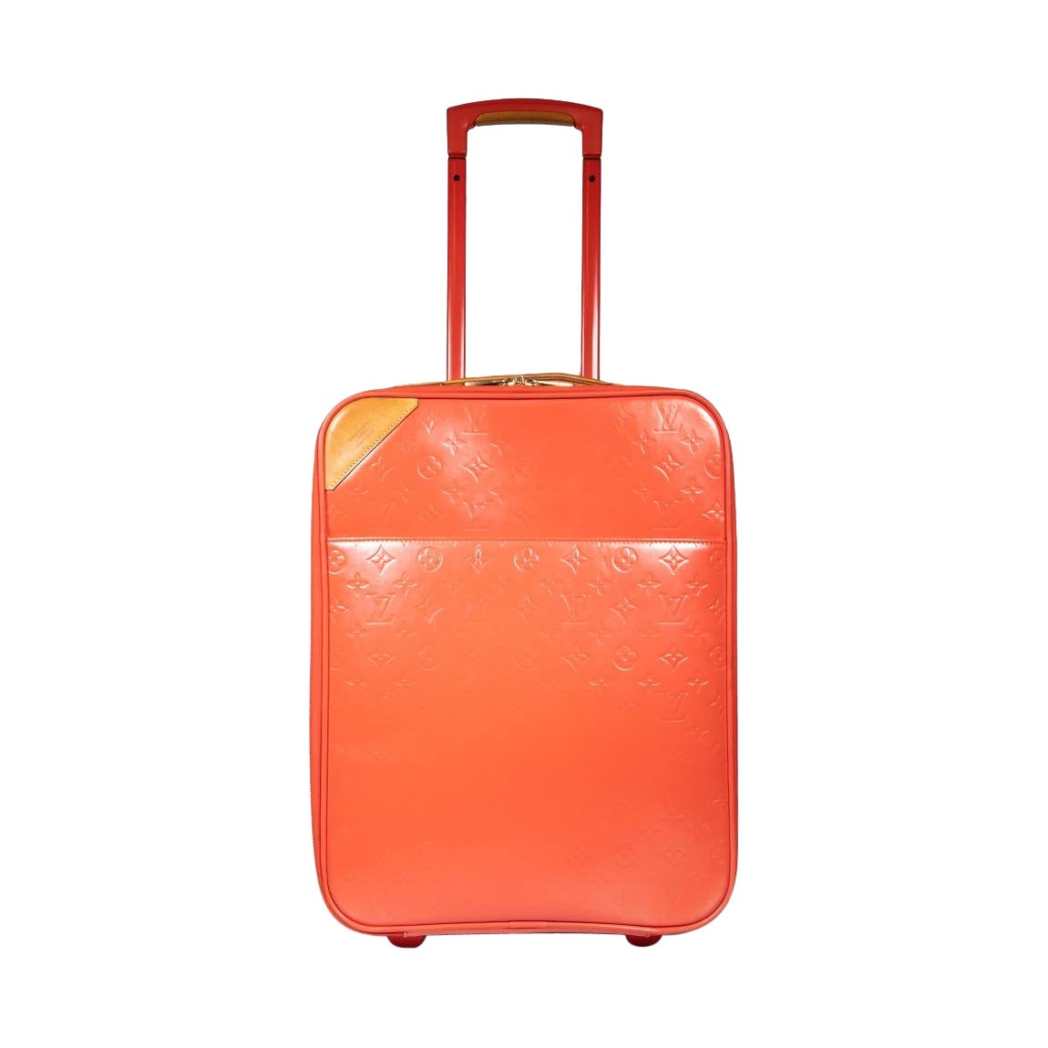 Louis Vuitton 2009 Red Vernis Leather Monogram Pegase 45 Suitcase For Sale