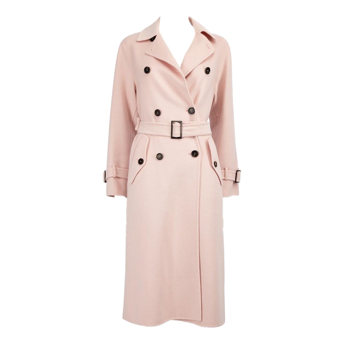Max Mara Pink Wool Double Breasted Coat Size XXS For Sale