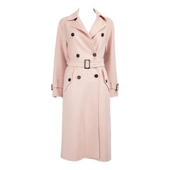 Max Mara Pink Wool Double Breasted Coat Size XXS