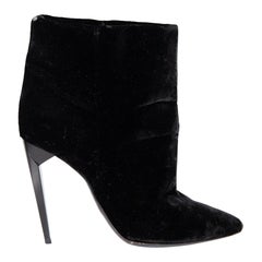 Saint Laurent Black Velvet Freja Boots Size IT 39