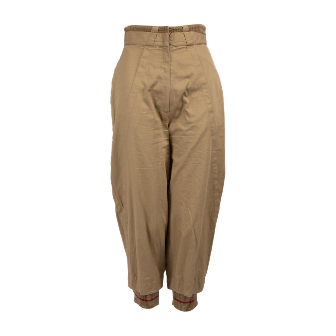 Versace Brown High Rise Tapered Trousers Größe XS im Angebot