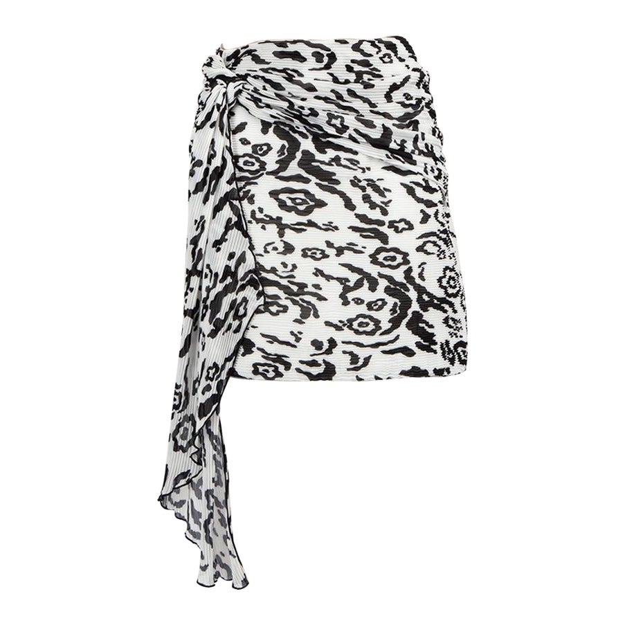Mini jupe en plissé léopard de Self-Portrait Taille XL en vente