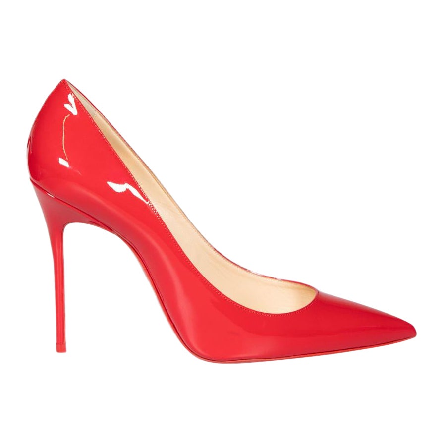 Christian Louboutin Red Patent Leather So Kate Heels Size IT 40 For Sale