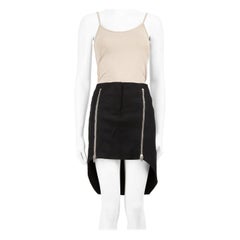 Alexander Wang mini-jupe à fermeture éclair en laine noire, taille S