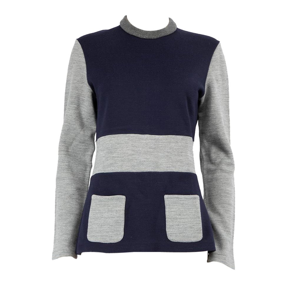 Marni Navy Contrast Panel Sweatshirt Size L For Sale
