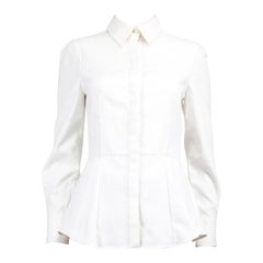 Alexander McQueen White Textured Flared Hem Shirt Size M