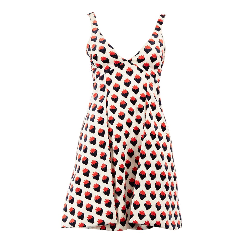 Victoria Beckham Strawberry Pattern Mini Dress Size XS For Sale