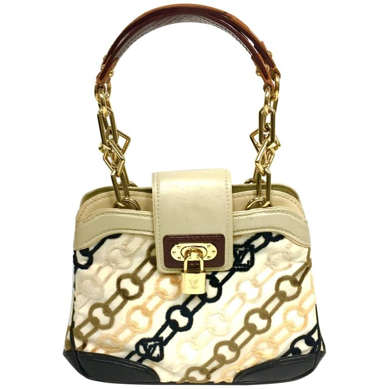 Louis Vuitton Limited Edition White Monogram Charms Velvet
