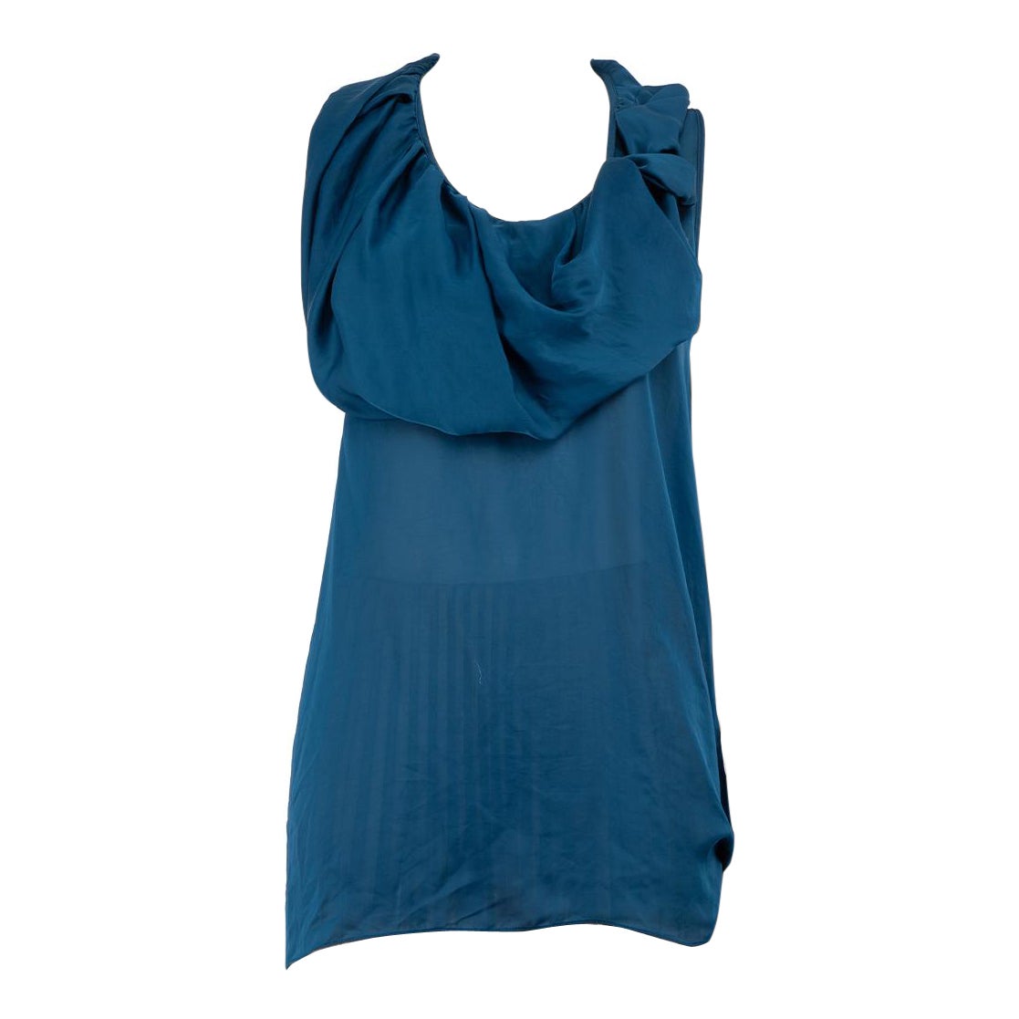 Givenchy Blue Ruffle Sleeveless Top Size XL For Sale