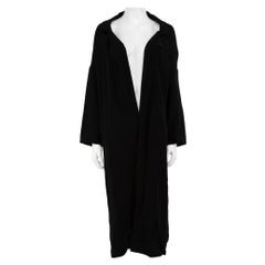 Used Yohji Yamamoto Black Wool Oversized Long Coat Size L