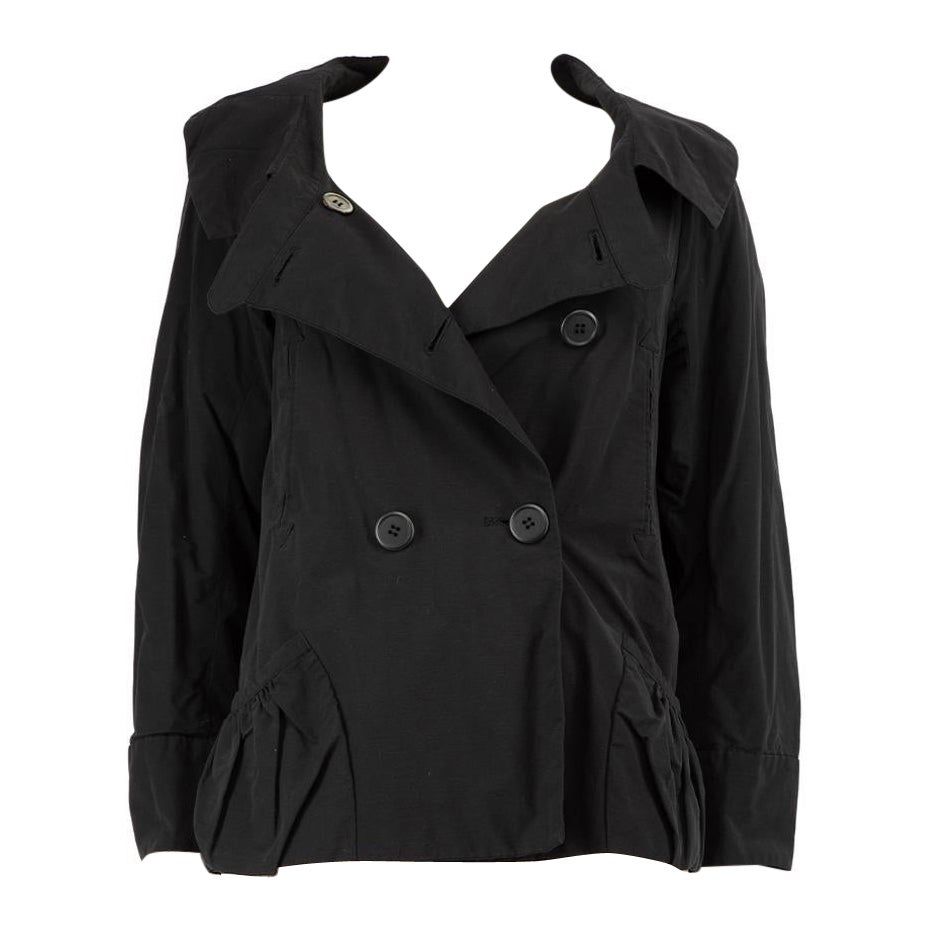 Tsumori Chisato Black Ruffle Collar Jacket Size M For Sale