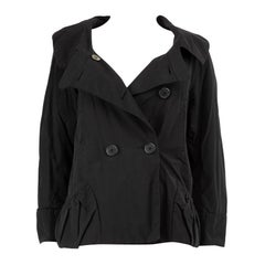 Tsumori Chisato Schwarze Jacke mit Rüschenkragen Größe M