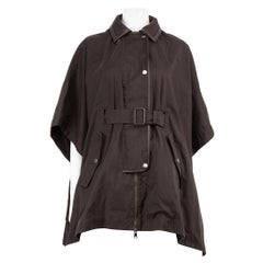 Max Mara Brown Belted Zipped Cape Size S