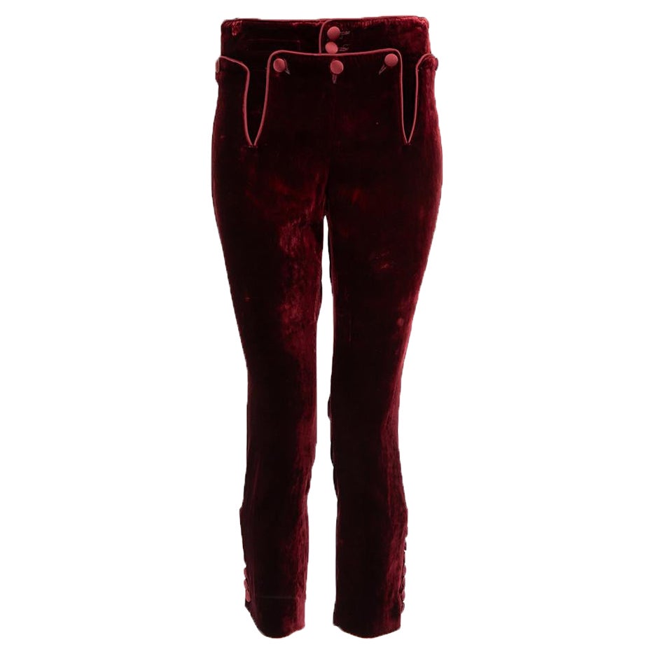Dsquared2 Slim Trousers aus rotem Samt Größe XXS im Angebot