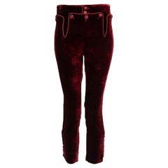 Dsquared2 pantalon mince en velours rouge taille XXS