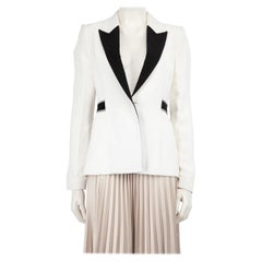 Amanda Wakeley White Contrast Lapel Blazer Size M