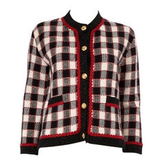 Used Gucci Checkered Wool Knit Cardigan Size S