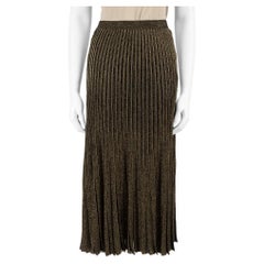 Roberto Cavalli Gold Metallic Pleated Knit Skirt Size XS