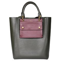 Used Mulberry Green Leather Maple Tote Bag