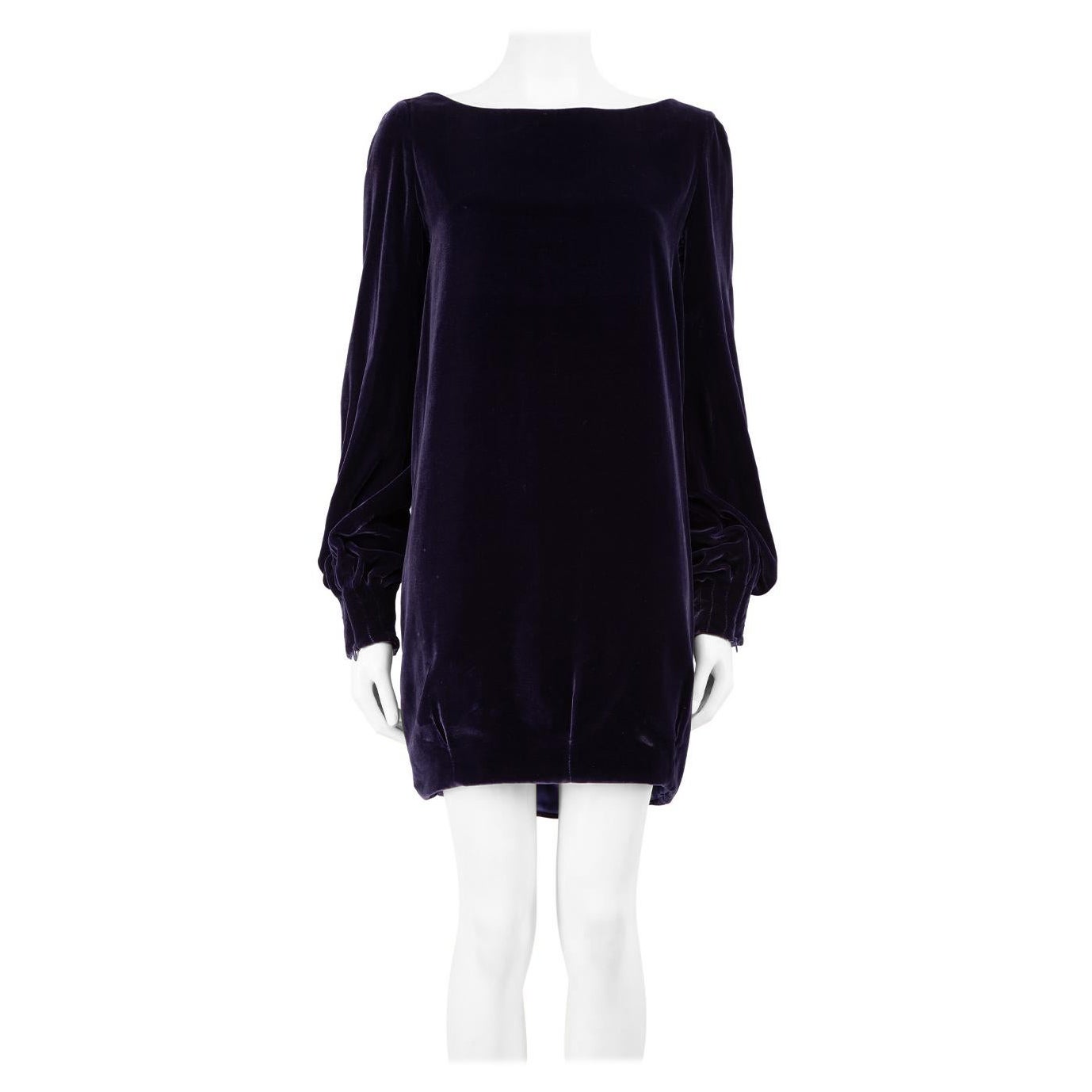 Alexander McQueen Purple Velvet Tunic Dress Size L