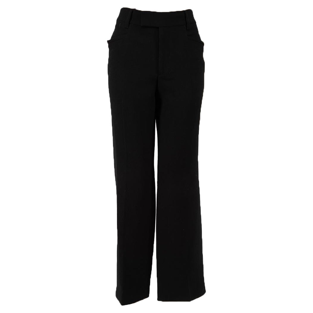 Miu Miu Black Wool Straight Fit Tailored Trousers Size L For Sale