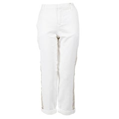 Zadig & Voltaire White Straight Tape Trousers Size L