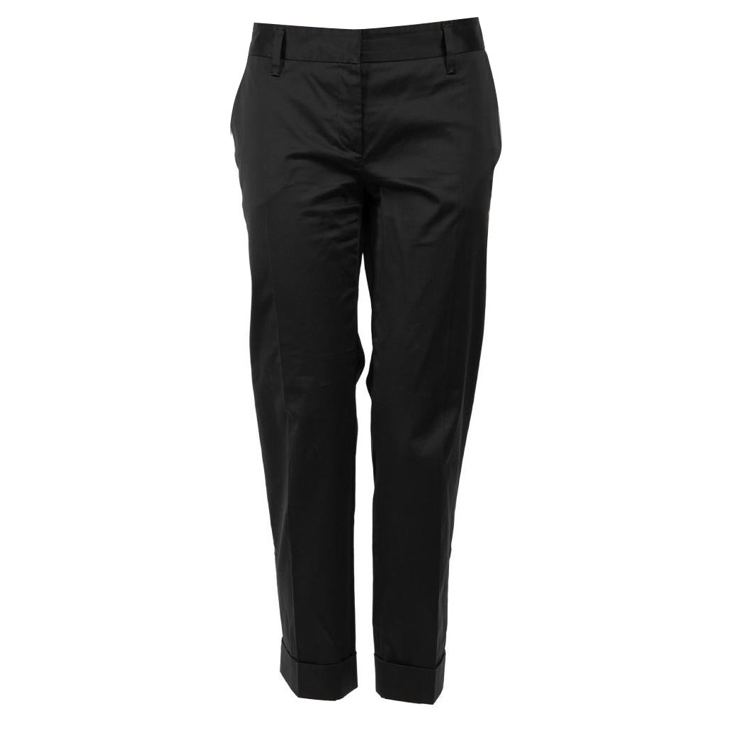 Prada Black Straight Fit Trousers Size M For Sale