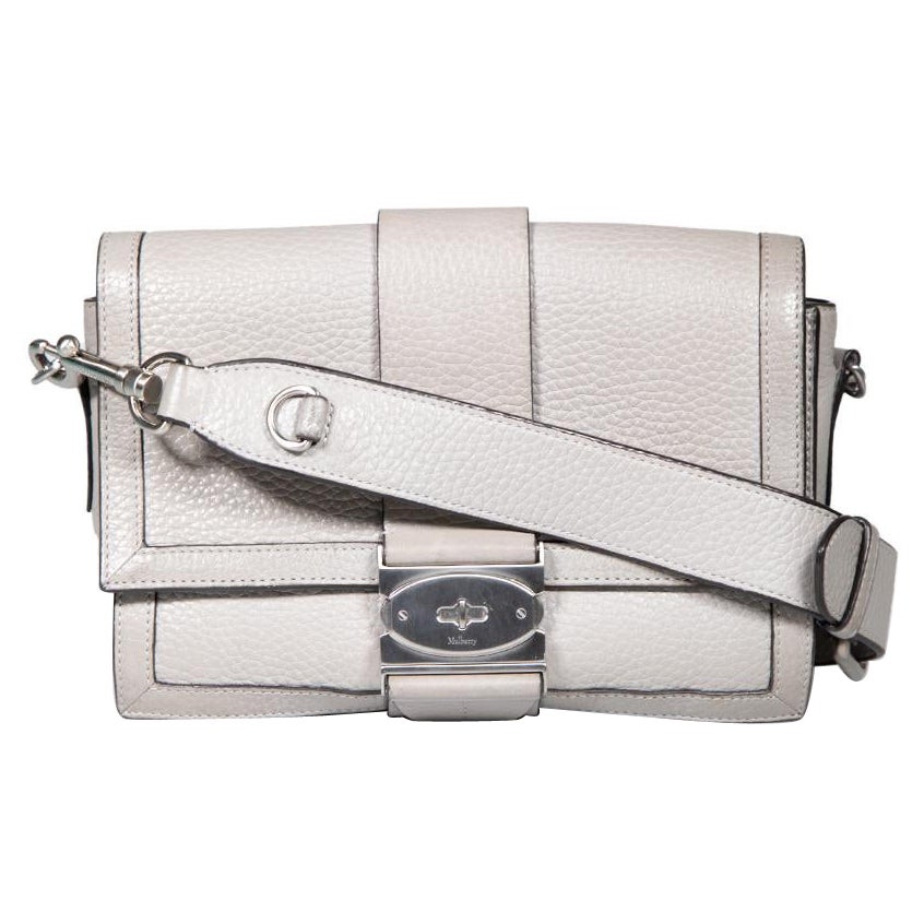 Mulberry Grey Leather Utility Postman's Crossbody Bag For Sale