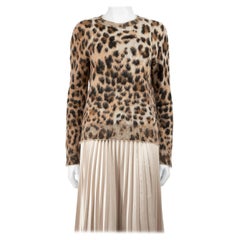 Saint Laurent Brauner Mohair Leopard Pullover Größe S