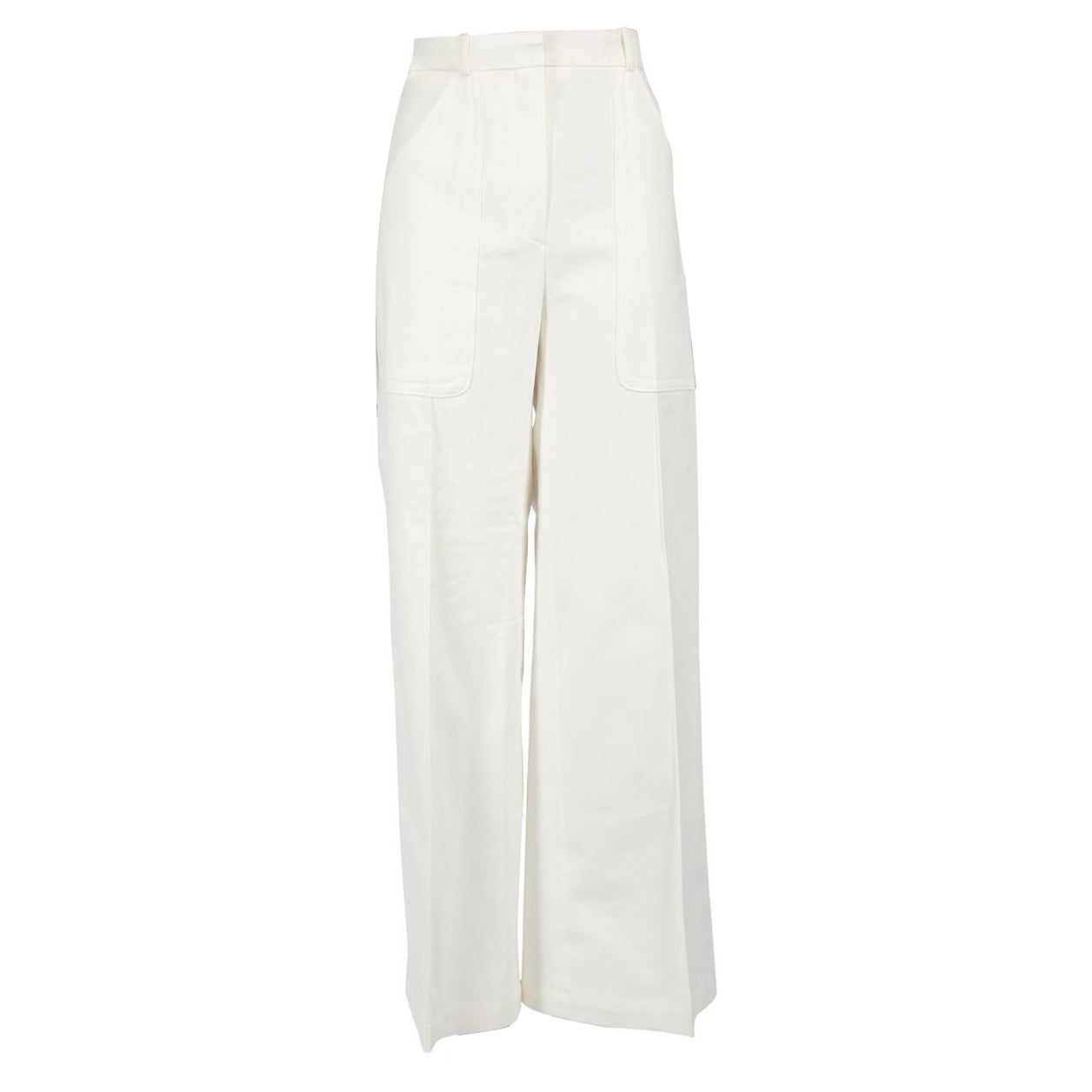 Sandro White Wide Leg Trousers Size L For Sale