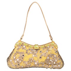 Valentino Garavani Used Gold Lizard Embossed Mini Bag