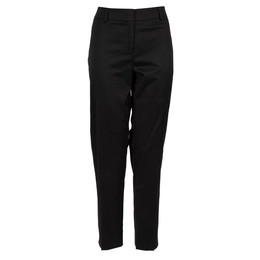 Max Mara Weekend Max Mara Black Low Rise Straight Trousers Size XL For Sale
