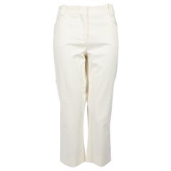 Used Loro Piana White Cropped Straight Leg Trousers Size XL