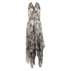 Used Alaïa Flowery Print Halterneck Tie Midi Dress Size S