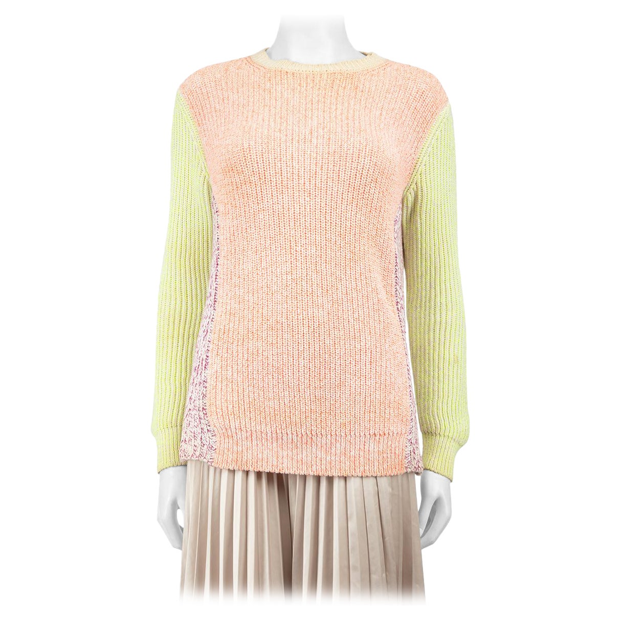 Stella McCartney Neon Colour Block Knit Sweater Size XXS For Sale