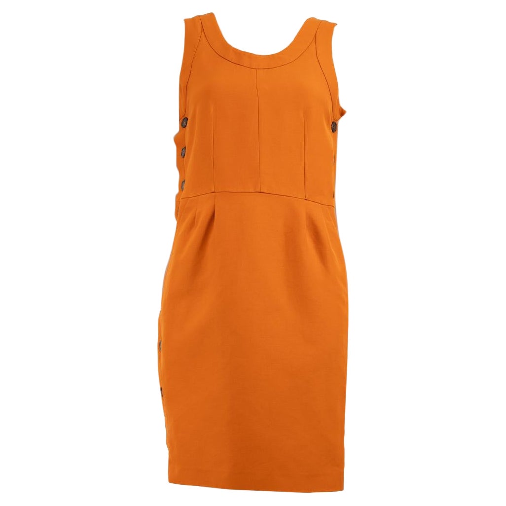 Marni Orange Side Button Up Detail Dress Size XS For Sale
