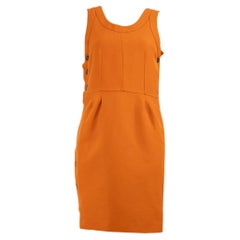 Marni Orange Side Button Up Detail Dress Size XS