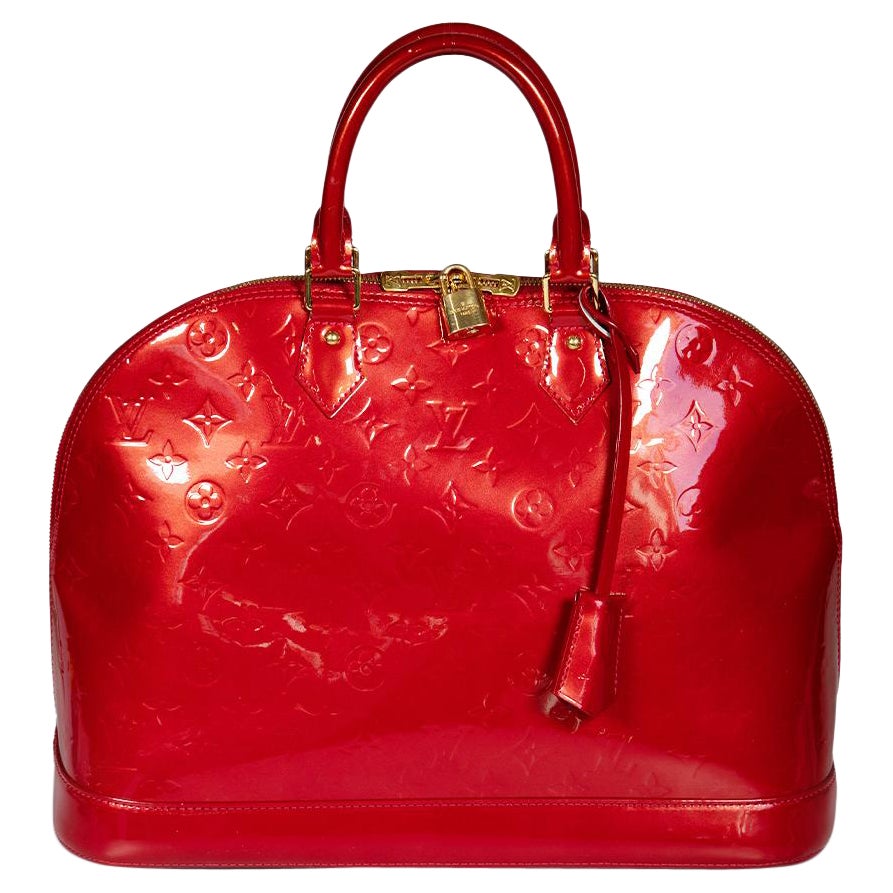 Louis Vuitton 2013 Red Patent Leather Vernis Alma GM For Sale