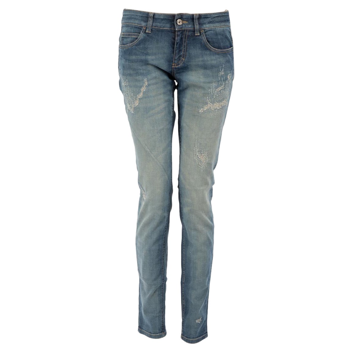 Gucci Blue Distress Detail Slim Fit Jeans Size S For Sale