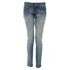 Gucci Blau Distress Detail Slim Fit Jeans Größe S