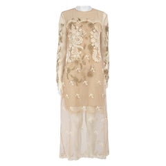 Stella McCartney Beige Lace Embroidered Maxi Dress Size S
