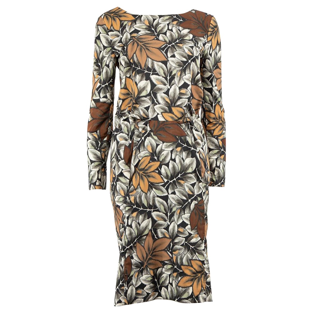 Marni Leaf Pattern Knee Length Dress Size S For Sale