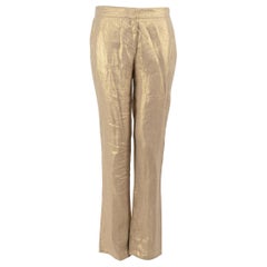 Alexander McQueen Gold Straight Leg Trousers Size XS