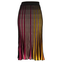 Kenzo Striped Pleated Knit Midi Skirt Size XS