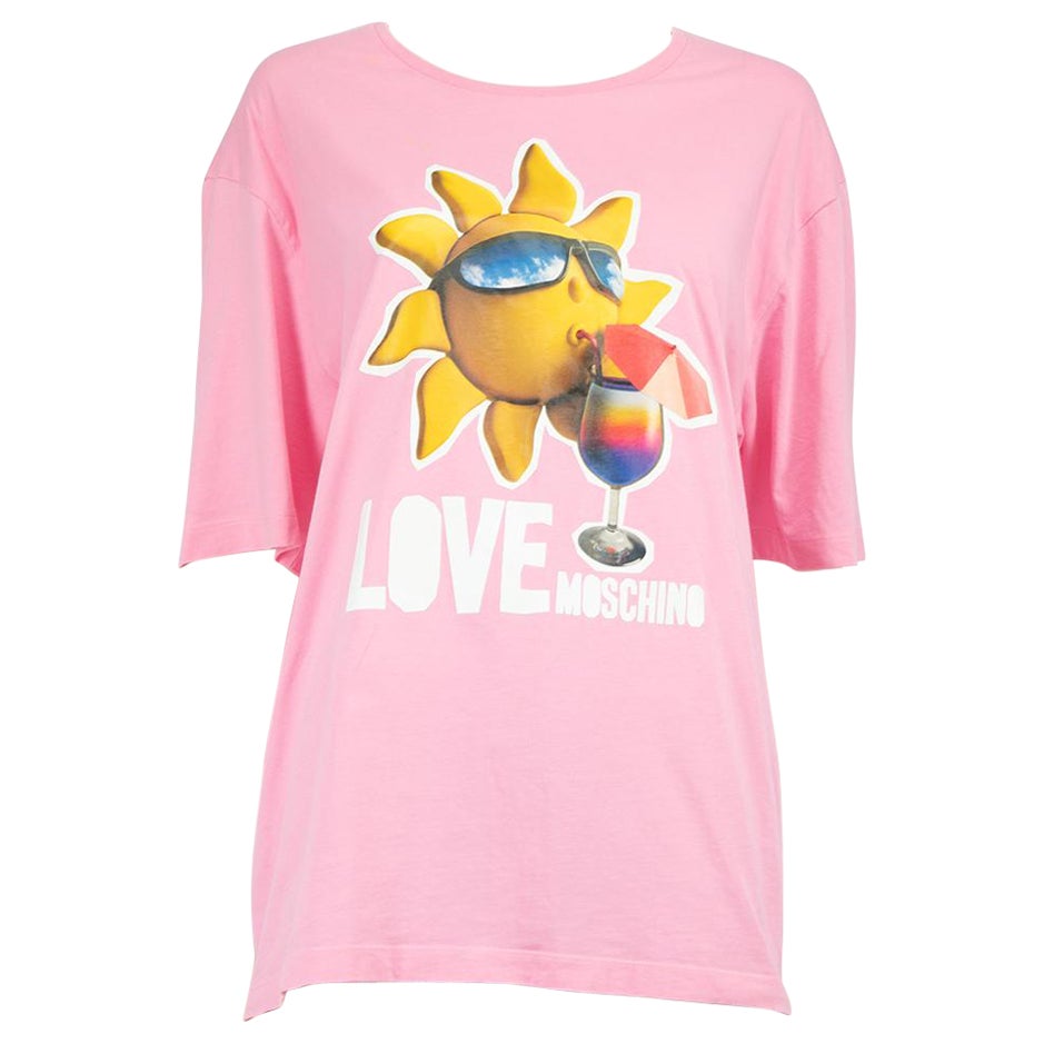 T-shirt rose Moschino Taille XL en vente